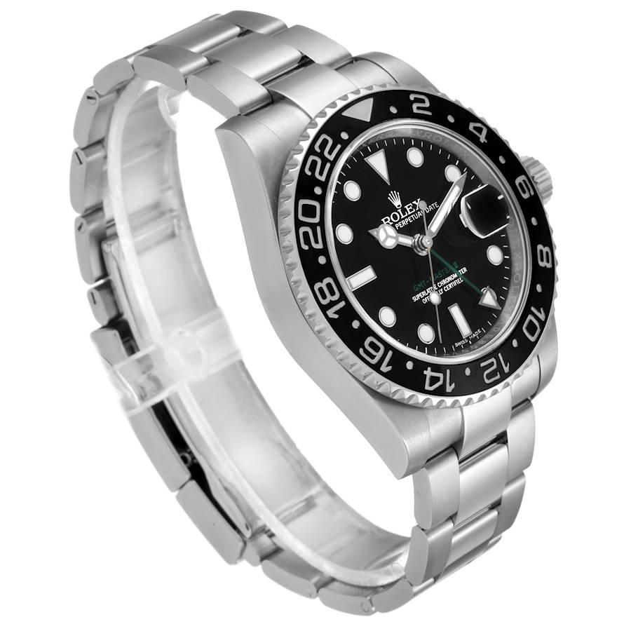 Rolex GMT Master II Black Dial Steel Men's Watch 116710 Box Card In Excellent Condition In Atlanta, GA