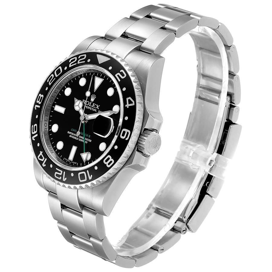 Rolex GMT Master II Black Dial Steel Men's Watch 116710 Box Card For Sale 1