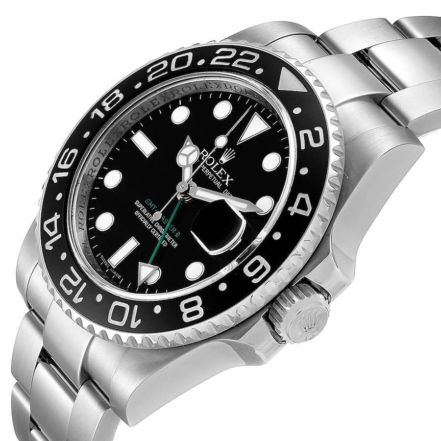 Rolex GMT Master II Black Dial Steel Men's Watch 116710 Box Card For Sale 2