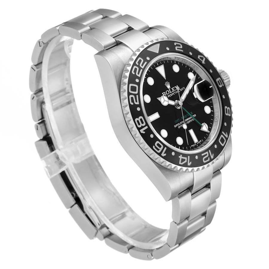 Rolex GMT Master II Black Dial Steel Men's Watch 116710 Box Papers In Excellent Condition For Sale In Atlanta, GA