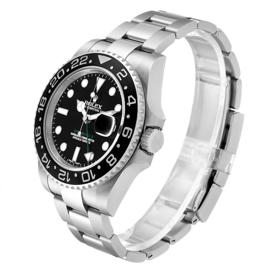Rolex GMT Master II Black Dial Steel Men's Watch 116710 Box Papers For Sale 1
