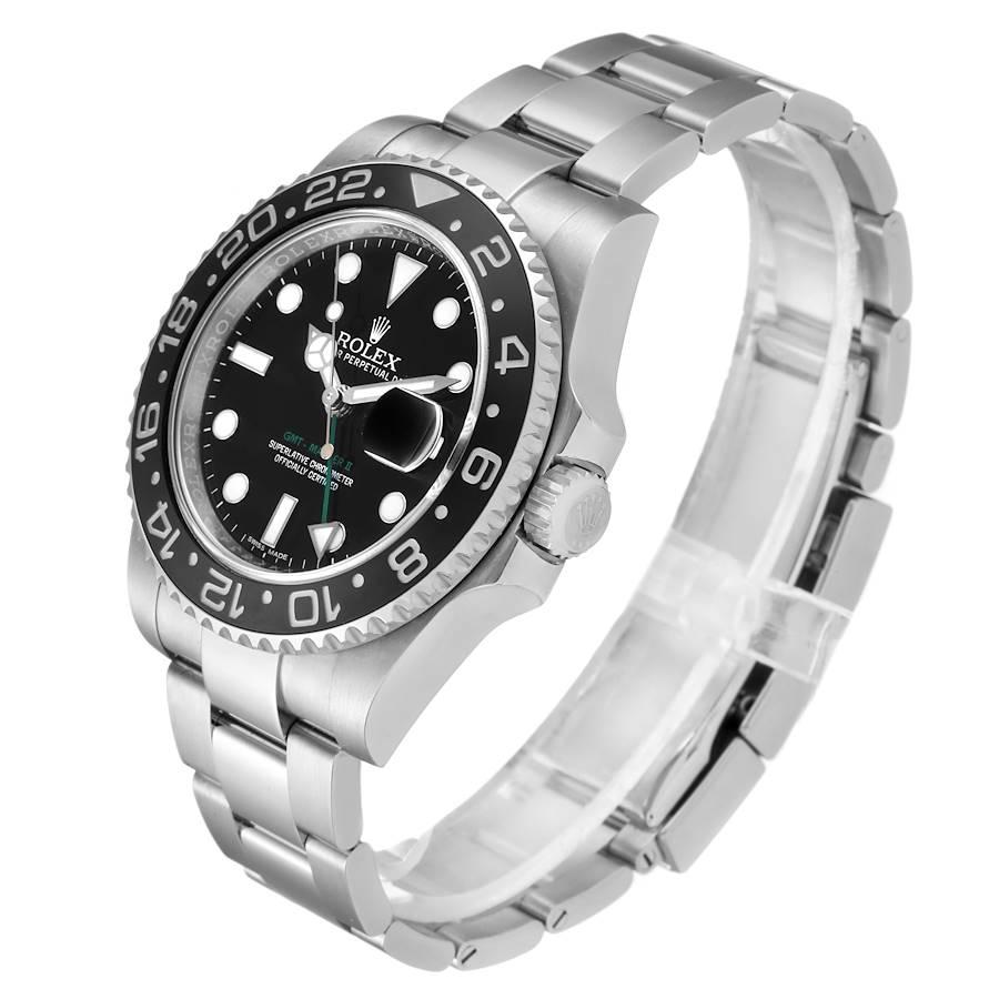 Rolex GMT Master II Black Dial Steel Men's Watch 116710 Box Papers For Sale 1