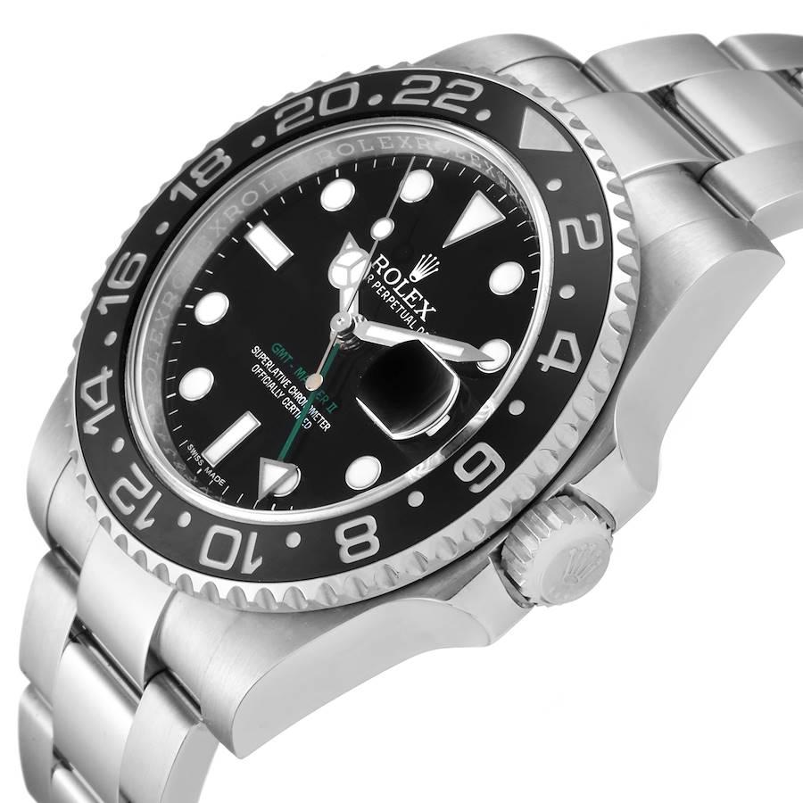 Rolex GMT Master II Black Dial Steel Men's Watch 116710 Box Papers For Sale 2
