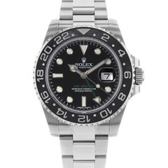 Rolex GMT-Master II Black on Black Green Hand Steel Automatic Men's Watch 116710