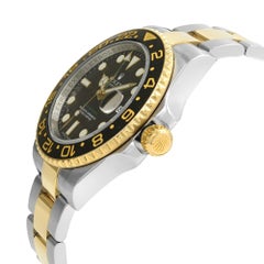 Rolex GMT-Master II Black on Black Steel Yellow Gold Automatic Watch 116713LN