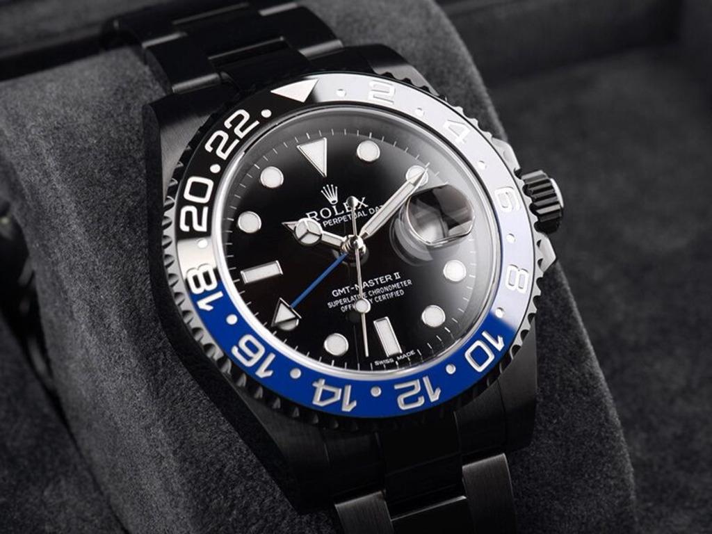 Rolex GMT-Master II Black PVD/DLC Coated Stainless Steel Watch 116710BLNR

Watch has been professionally polished and then coated with PVD/DLC coating. It has never been worn after customization.