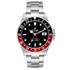 Rolex GMT Master II Black Red Coke Bezel 'Box' Dial Steel Mens Watch 16710