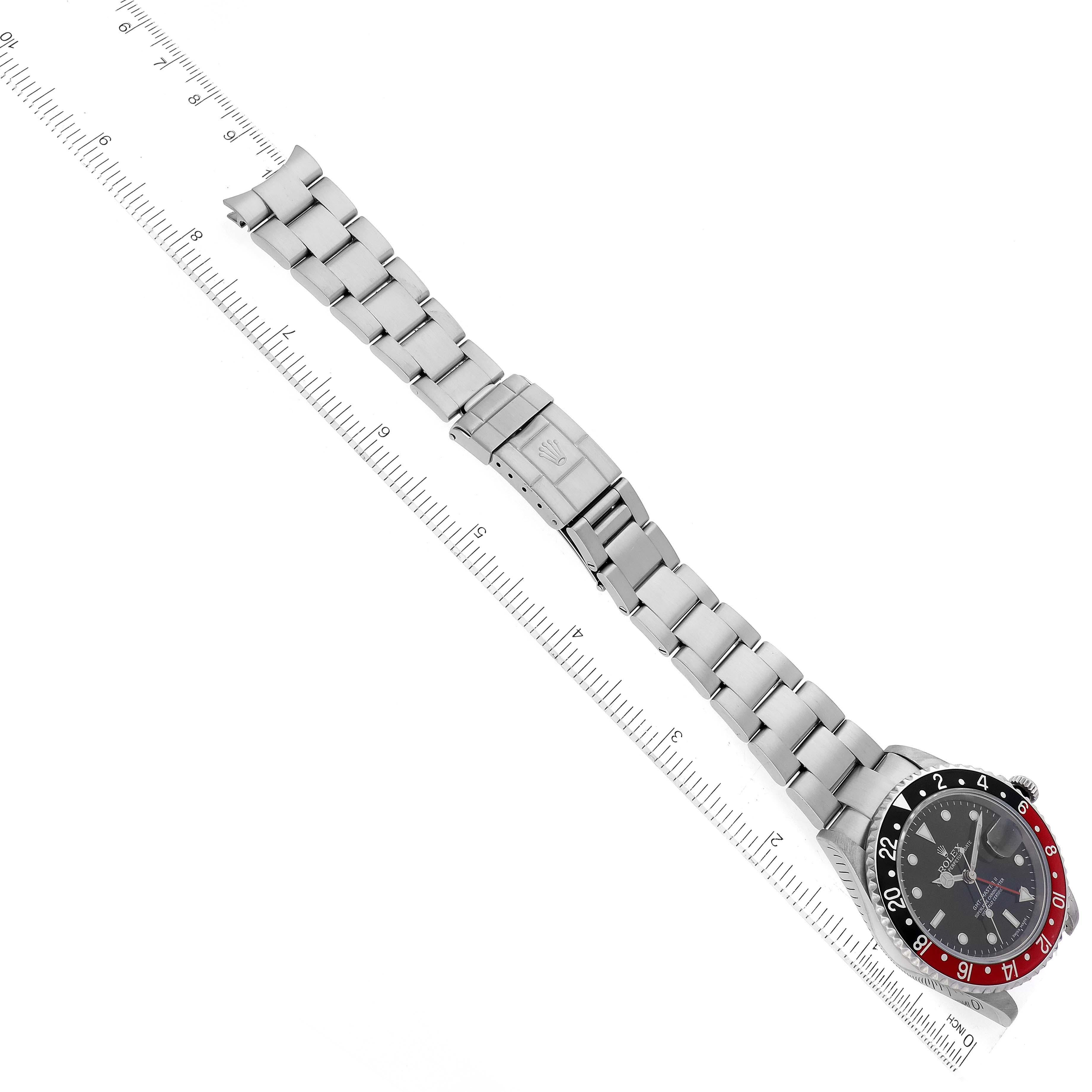 Rolex GMT Master II Black Red Coke Bezel Error Dial Steel Watch 16710 Box Papers 8