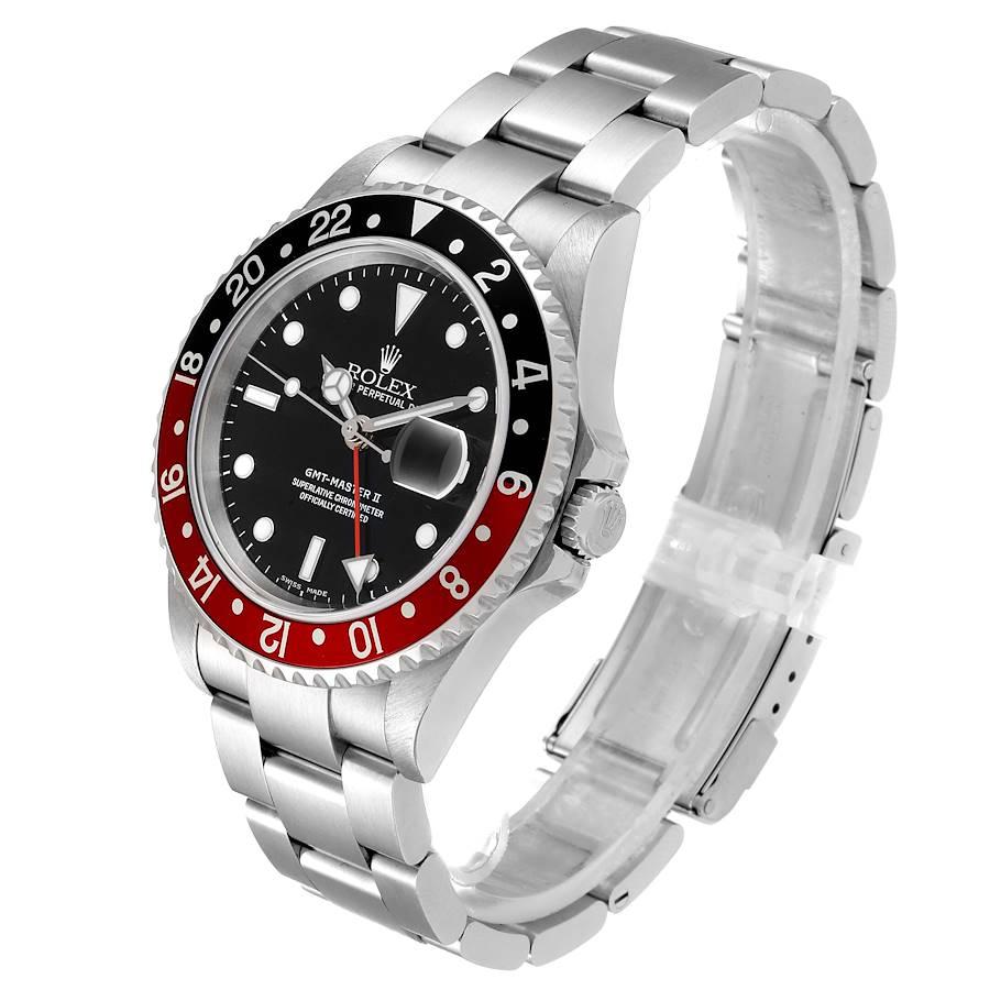 Rolex GMT Master II Black Red Coke Bezel Men's Watch 16710 Box 1