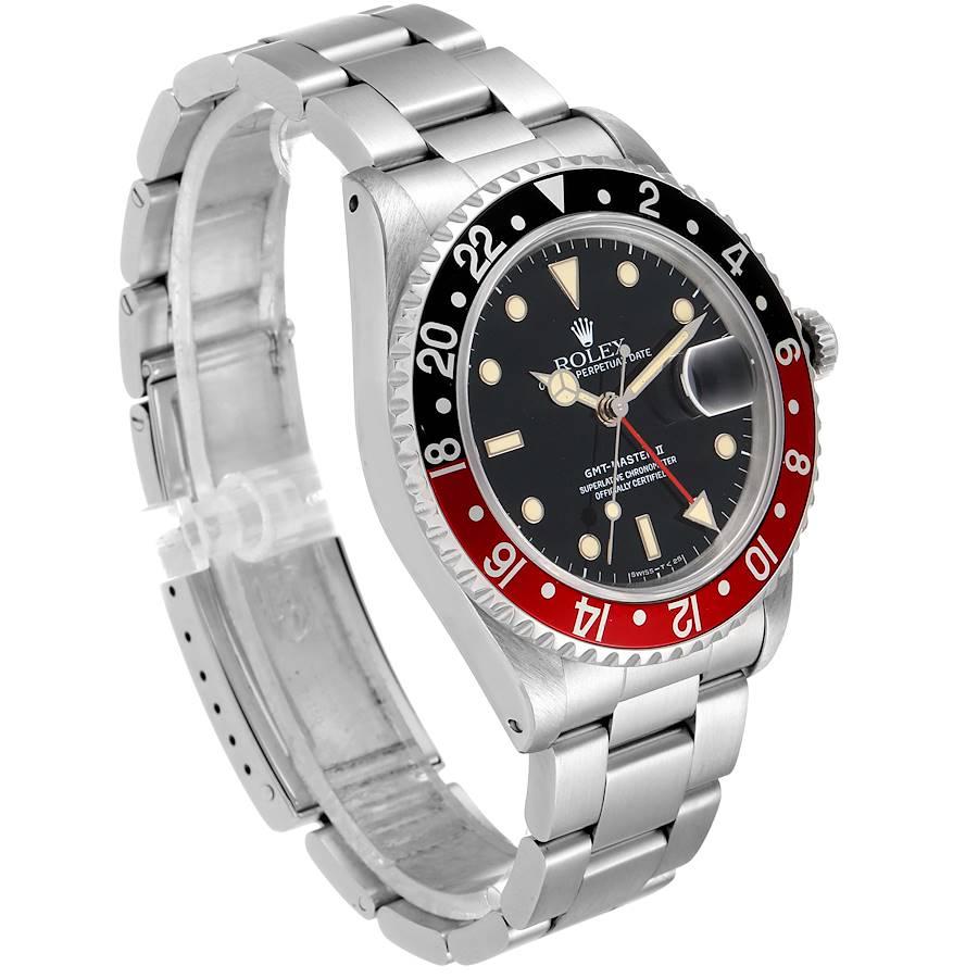 Rolex GMT Master II Black Red Coke Bezel Men's Watch 16710 In Excellent Condition For Sale In Atlanta, GA