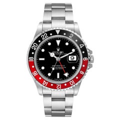 Rolex GMT Master II Black Red Coke Bezel Steel Mens Watch 16710 Box Papers