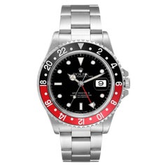 Rolex GMT Master II Black Red Coke Bezel Steel Mens Watch 16710 Box Papers