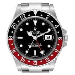 Rolex GMT Master II Black Red Coke Bezel Steel Mens Watch 16710 Box Papers