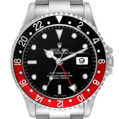 Rolex GMT Master II Black Red Coke Bezel Steel Mens Watch 16710 Box Papers