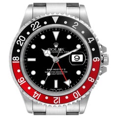 Rolex GMT Master II Black Red Coke Bezel Steel Mens Watch 16710 Box Papers