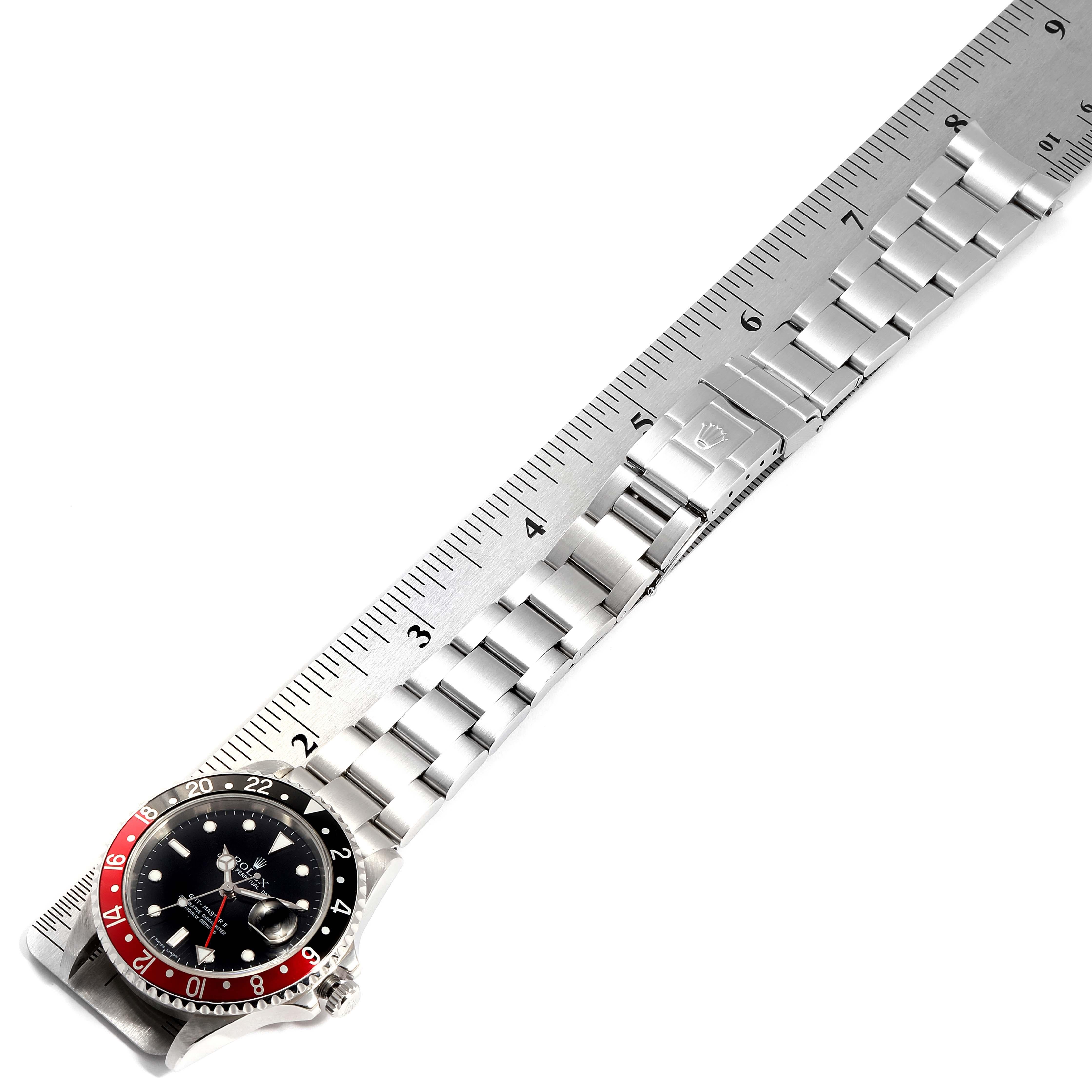Rolex GMT Master II Black Red Coke Bezel Steel Men's Watch 16710 For Sale 4