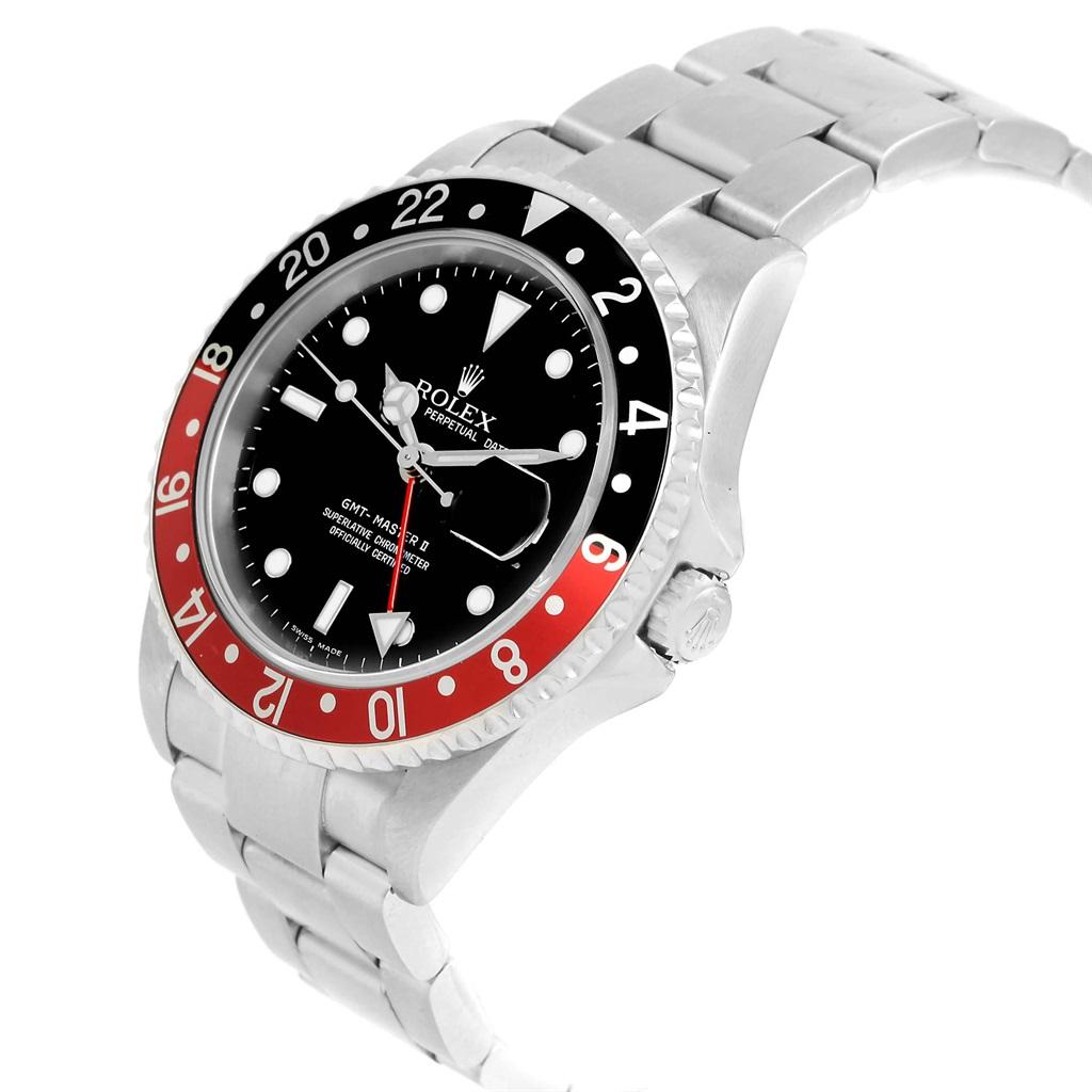 Rolex GMT Master II Black Red Coke Bezel Steel Men’s Watch 16710 6