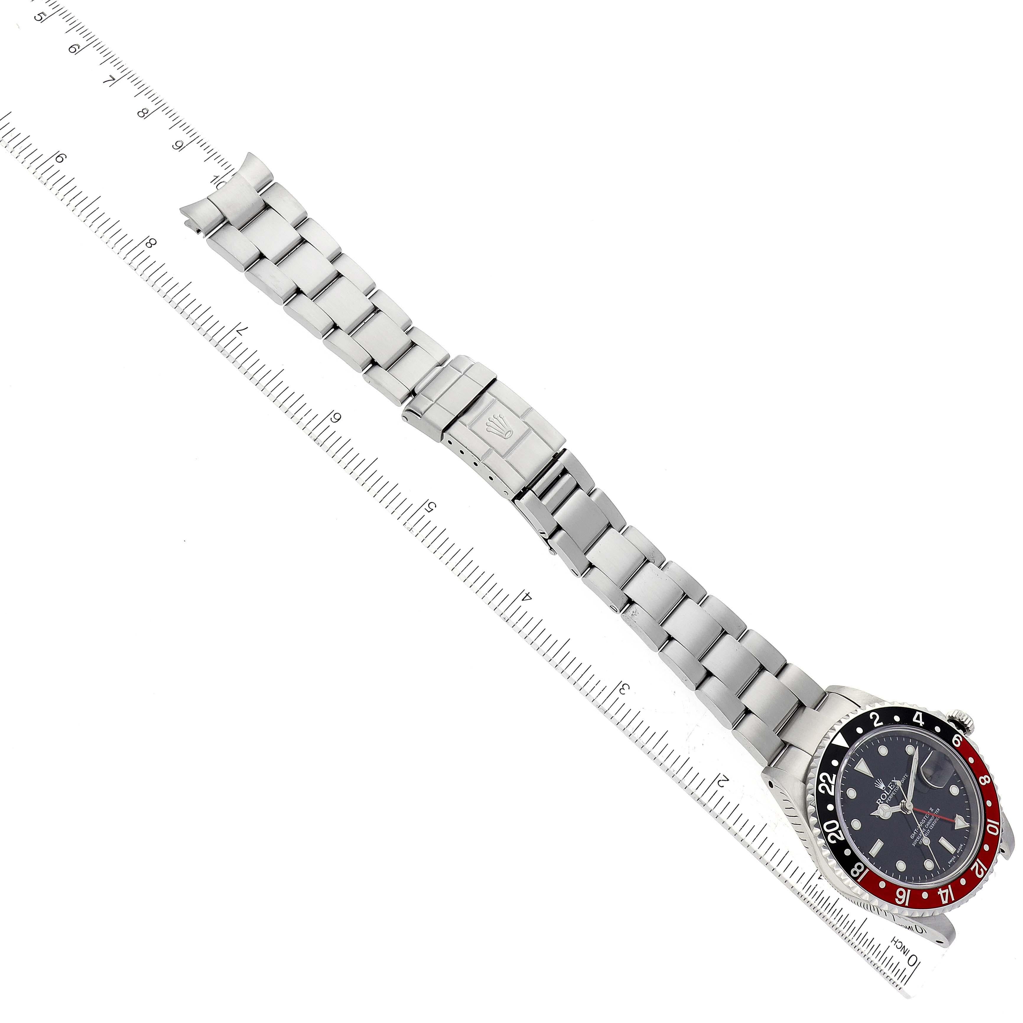 Rolex Montre GMT Master II en acier avec lunette rouge et noire pour hommes 16710 7