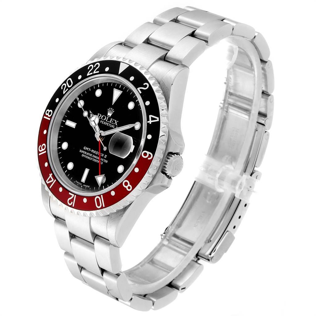 Rolex GMT Master II Black Red Coke Bezel Steel Men's Watch 16710 For Sale 1