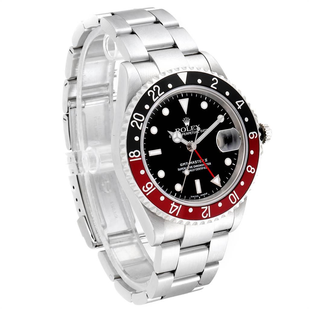 Rolex GMT Master II Black Red Coke Bezel Steel Men's Watch 16710 2