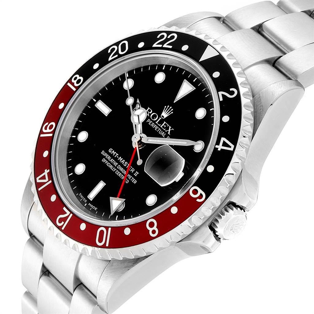 Rolex GMT Master II Black Red Coke Bezel Steel Men's Watch 16710 3