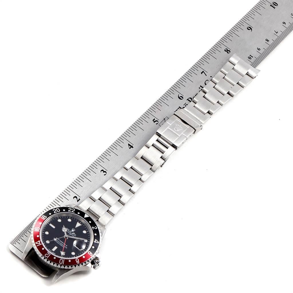 Rolex GMT Master II Black Red Coke Bezel Steel Men's Watch 16710 For Sale 6