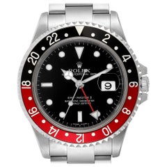 Rolex GMT Master II Black Red Coke Bezel Steel Men's Watch 16710