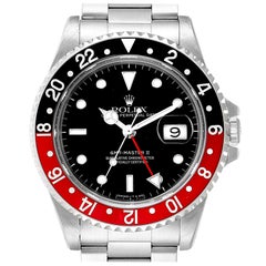 Rolex GMT Master II Black Red Coke Bezel Steel Men's Watch 16710