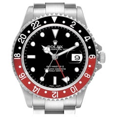 Rolex GMT Master II Black Red Coke Bezel Steel Mens Watch 16710