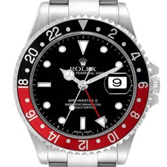 Rolex GMT Master II Black Red Coke Bezel Steel Mens Watch 16710