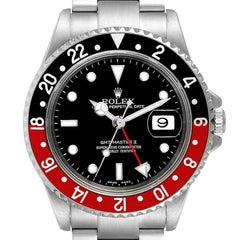 Rolex GMT Master II Black Red Coke Bezel Steel Mens Watch 16710