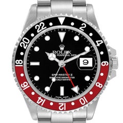Rolex GMT Master II Black Red Coke Bezel Steel Watch 16710 Box Papers
