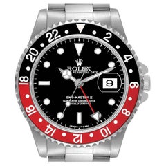 Rolex GMT Master II Black Red Coke Bezel Steel Watch 16710