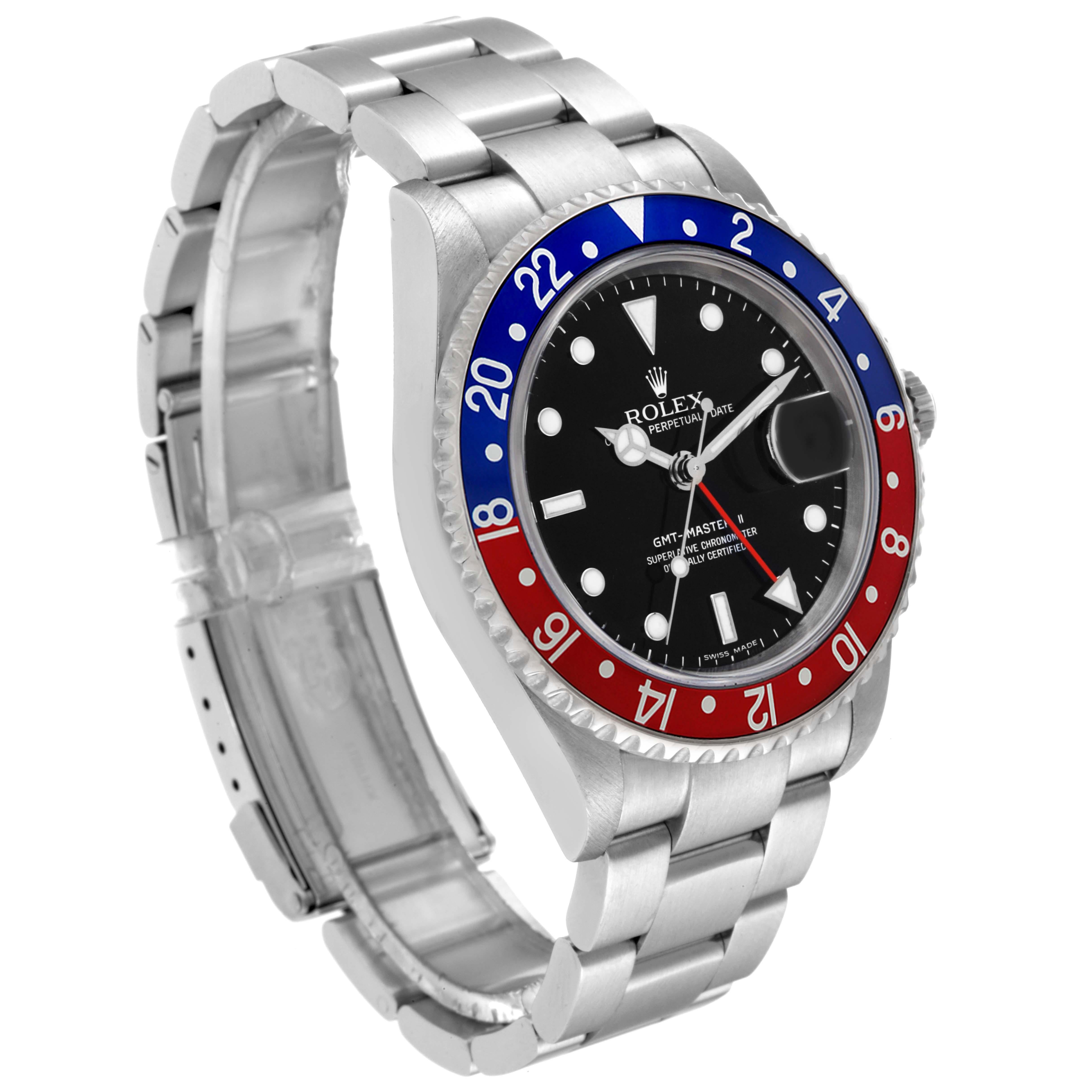 Men's Rolex GMT Master II Blue Red Pepsi Bezel Error Dial Steel Mens Watch 16710 For Sale
