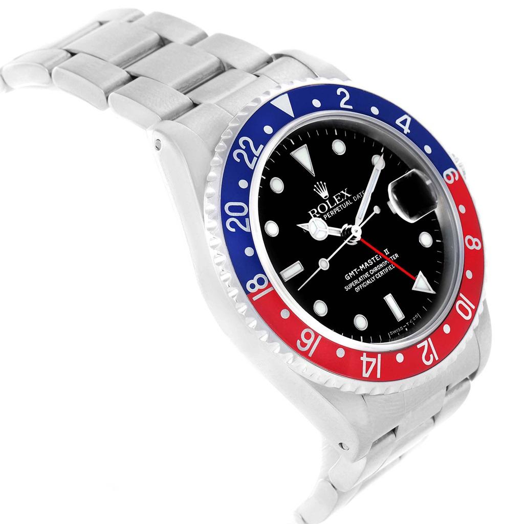 Rolex GMT Master II Blue Red Pepsi Bezel Men's Watch 16710 For Sale 7