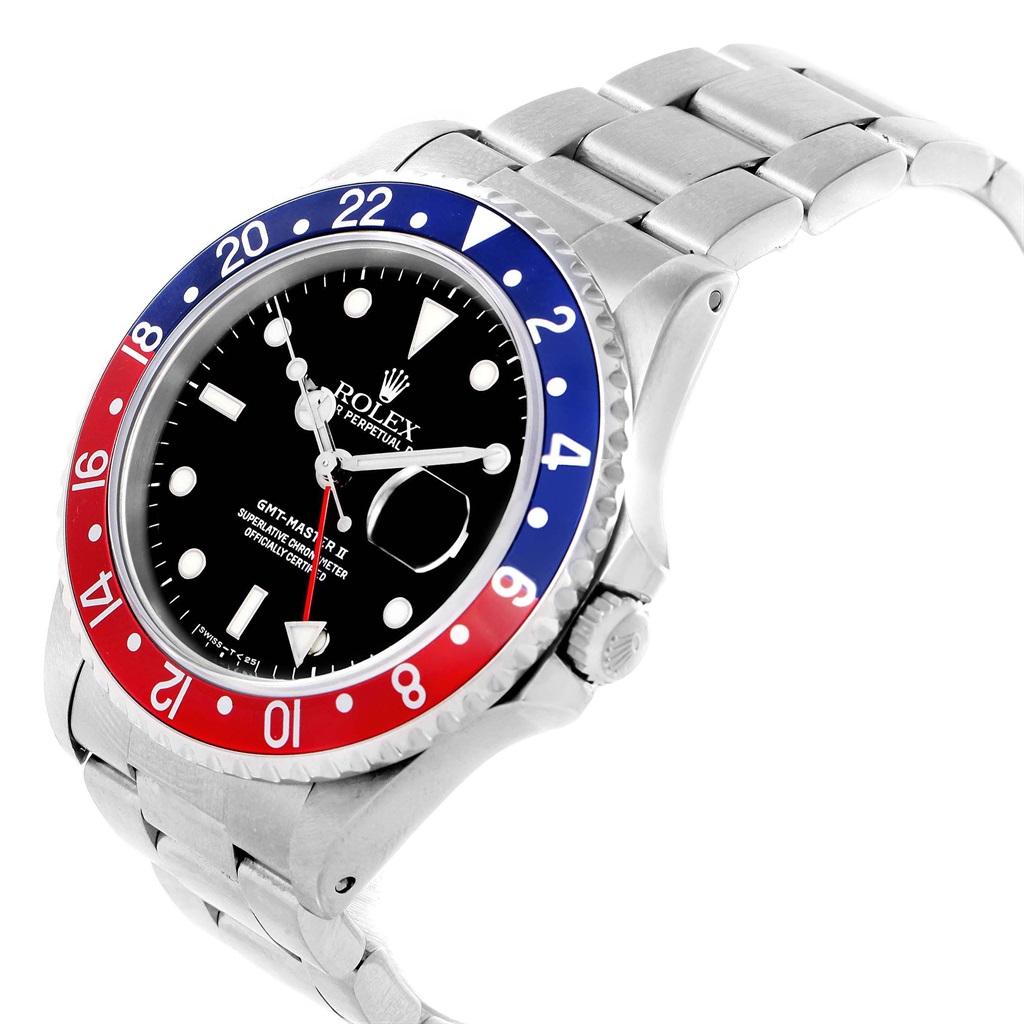 Rolex GMT Master II Blue Red Pepsi Bezel Men's Watch 16710 For Sale 2