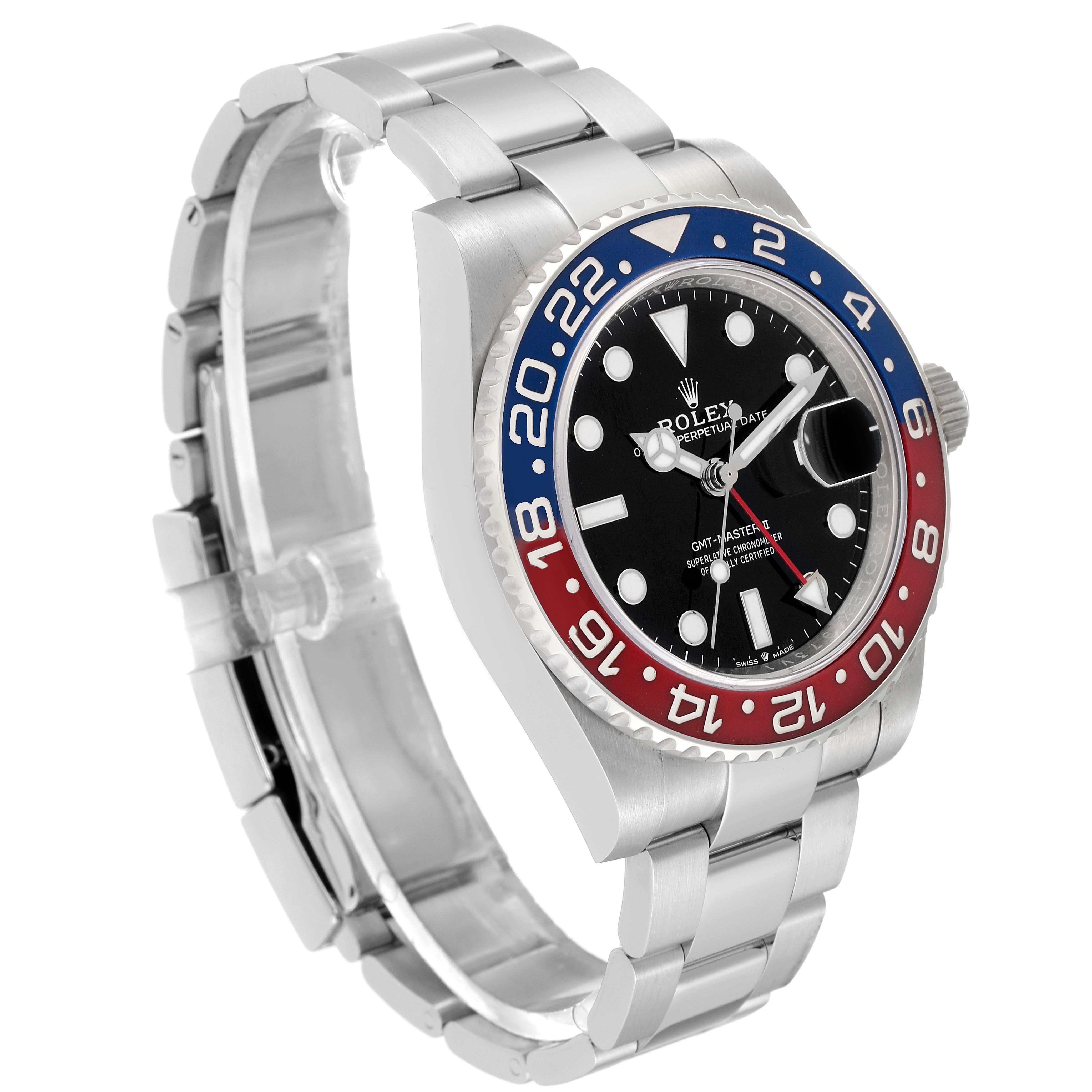 Rolex GMT Master II Blue Red Pepsi Bezel Steel Mens Watch 126710 Box Card 8
