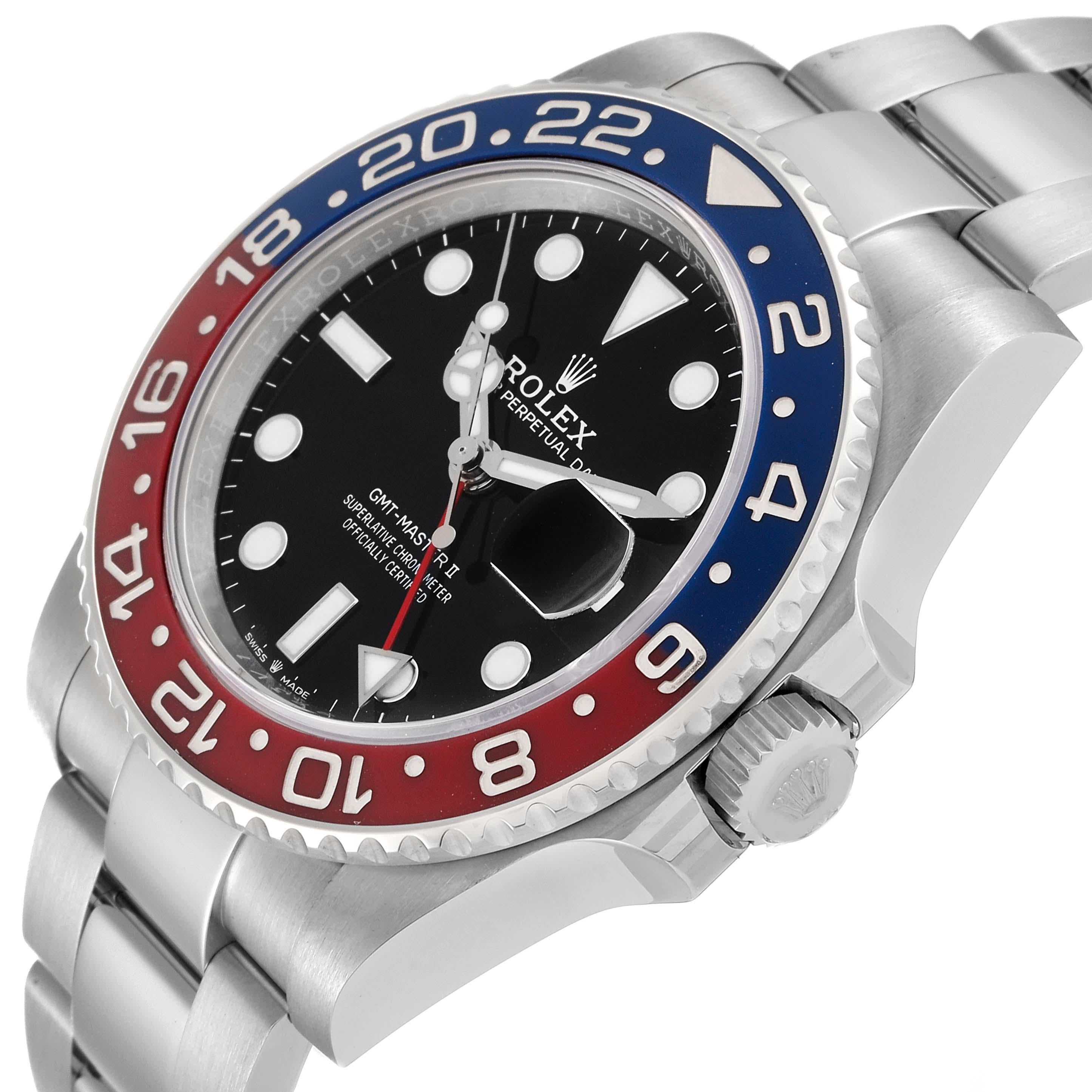 Rolex GMT Master II Blue Red Pepsi Bezel Steel Mens Watch 126710 Box Card 1