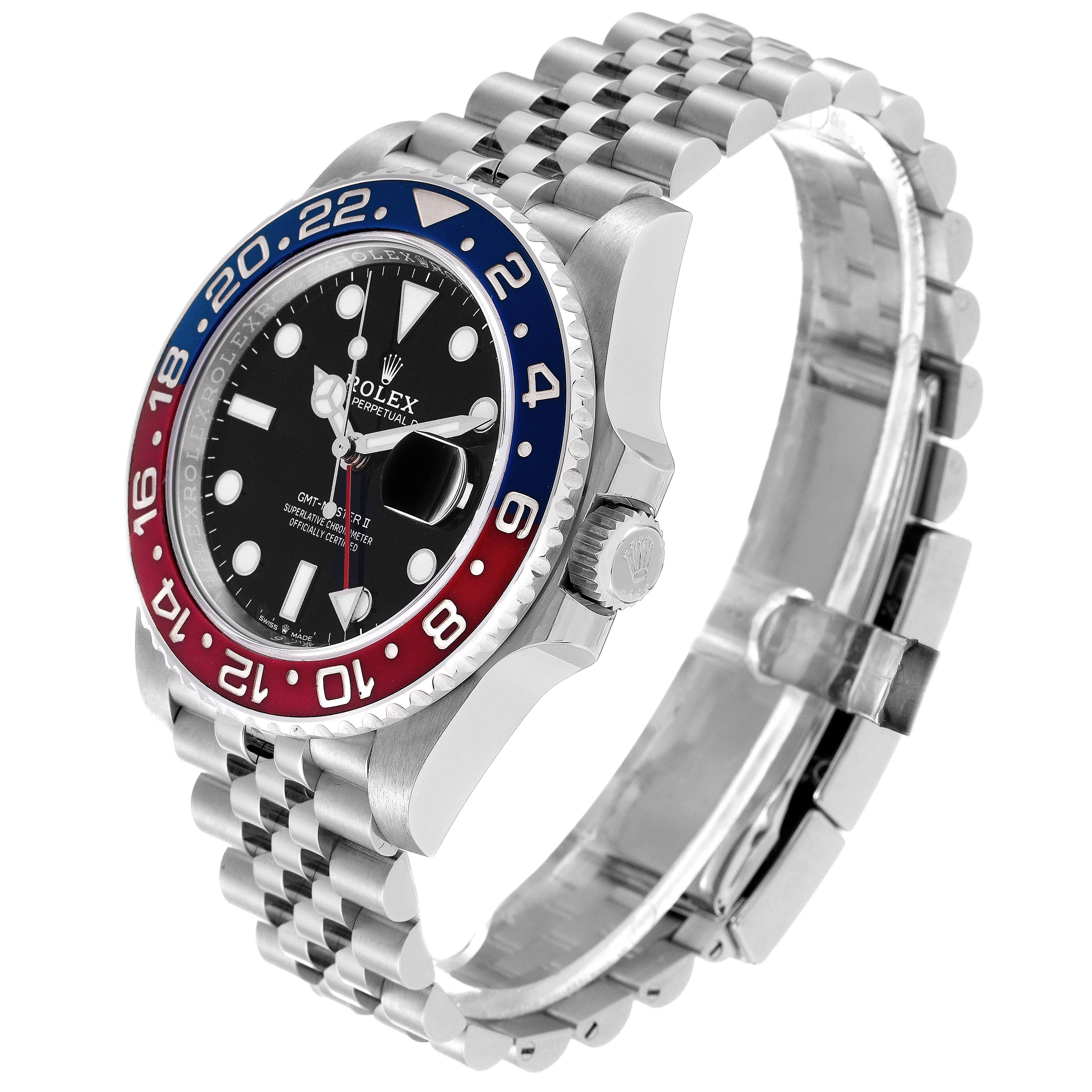 Rolex GMT Master II Azul Rojo Pepsi Bisel Acero Reloj Hombre 126710 Caja Tarjeta 1
