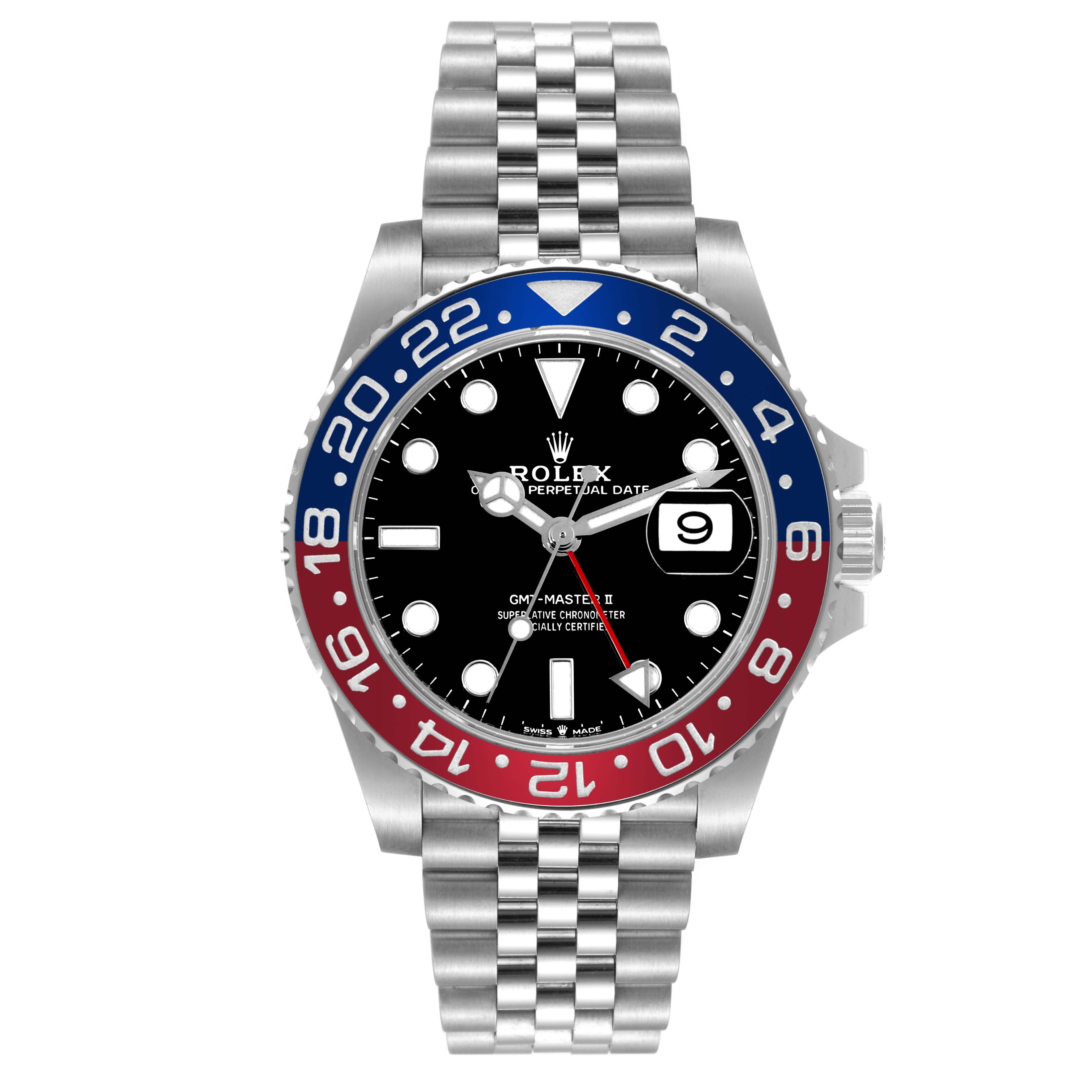 Rolex GMT Master II Blue Red Pepsi Bezel Steel Mens Watch 126710 Box Card 1