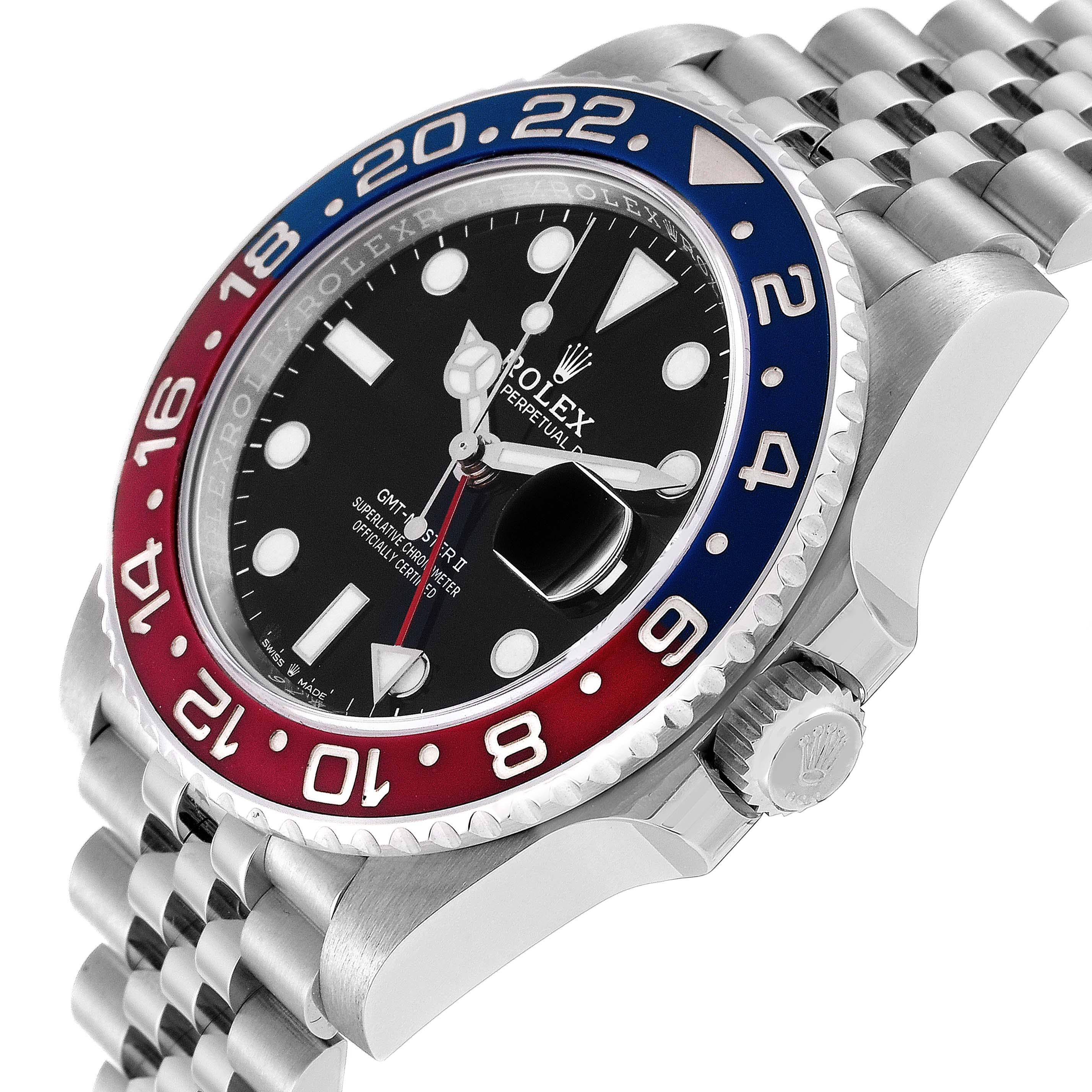 Rolex GMT Master II Azul Rojo Pepsi Bisel Acero Reloj Hombre 126710 Caja Tarjeta 5