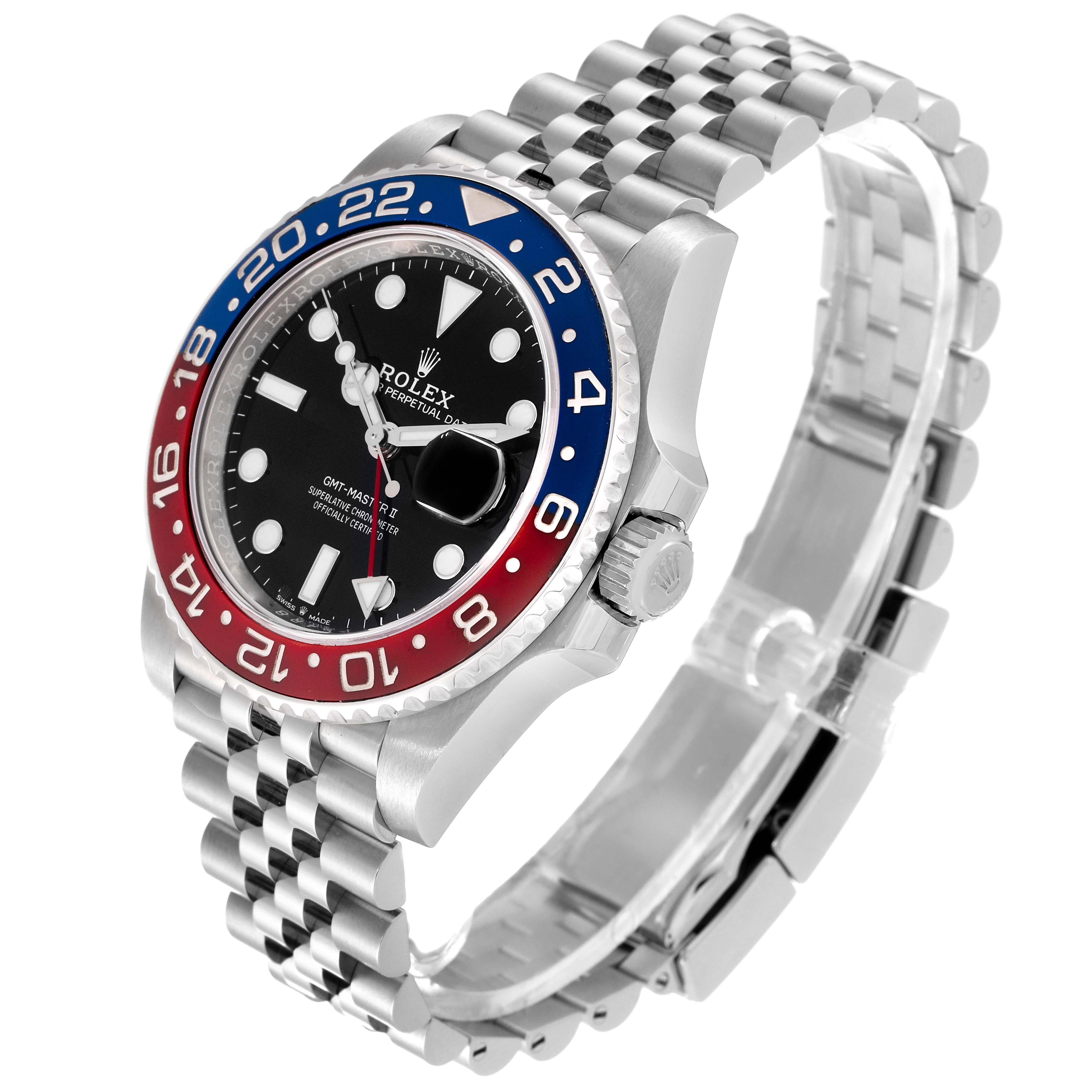Men's Rolex GMT Master II Blue Red Pepsi Bezel Steel Mens Watch 126710 For Sale