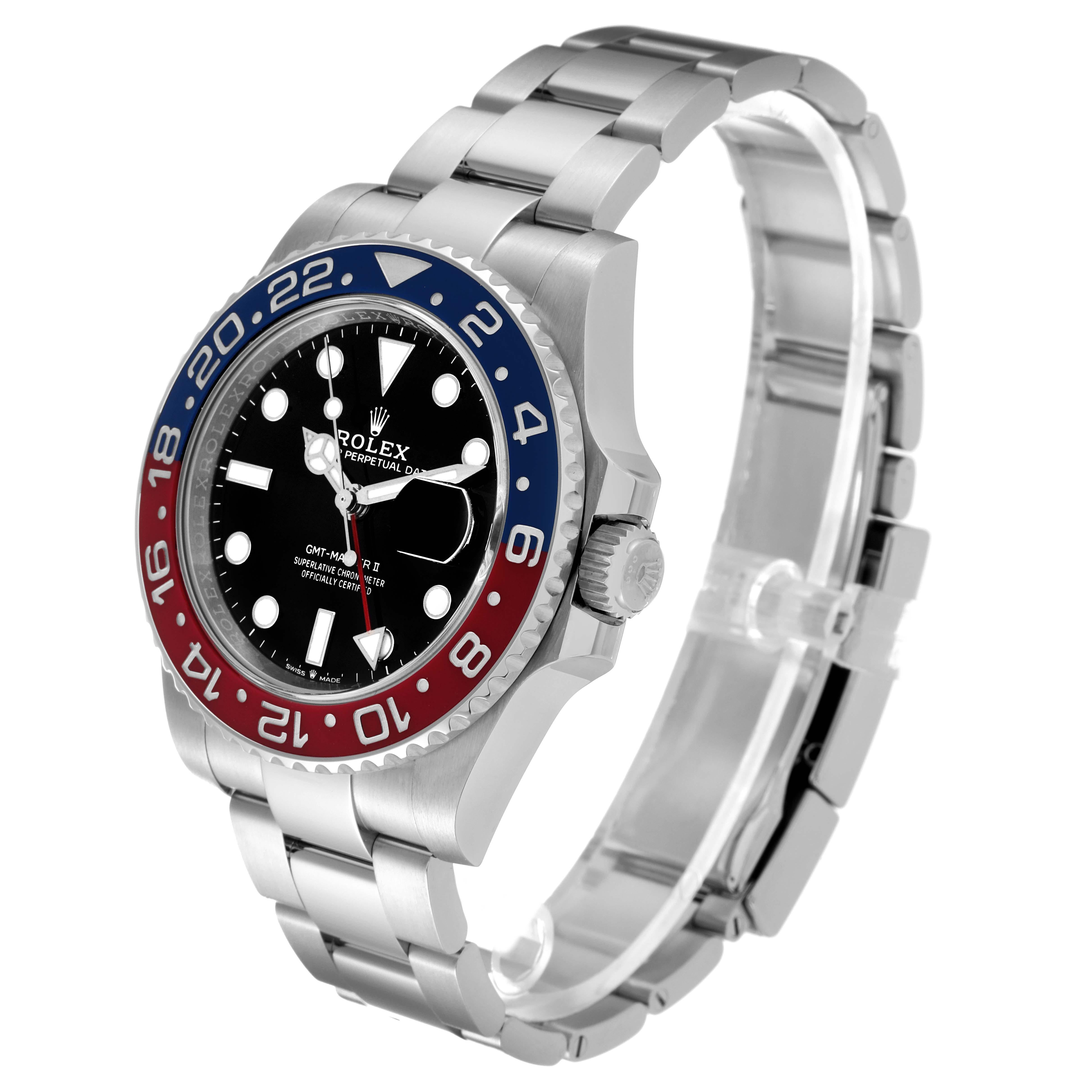 Rolex GMT Master II Blue Red Pepsi Bezel Steel Mens Watch 126710 For Sale 1