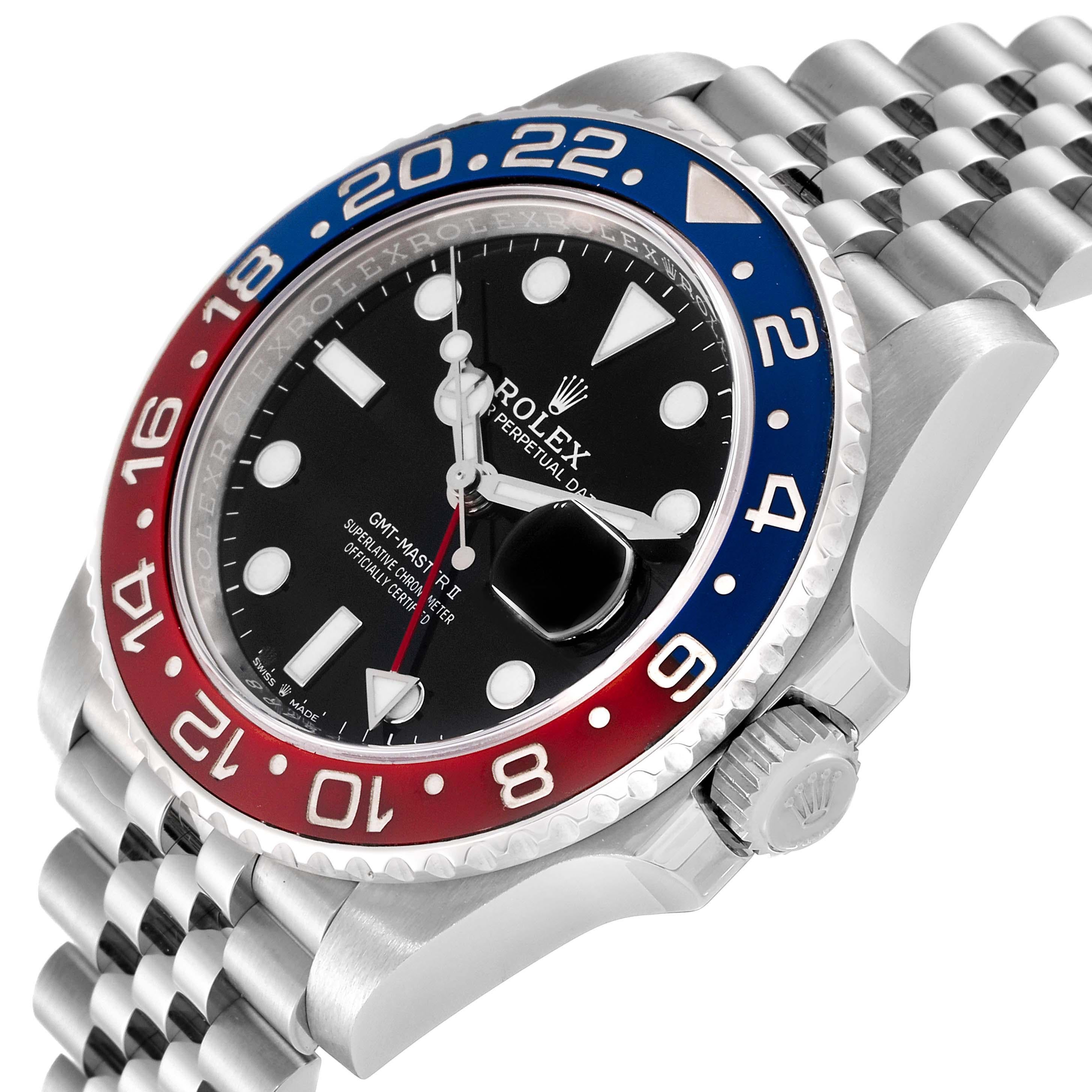 Rolex GMT Master II Blue Red Pepsi Bezel Steel Mens Watch 126710 For Sale 2