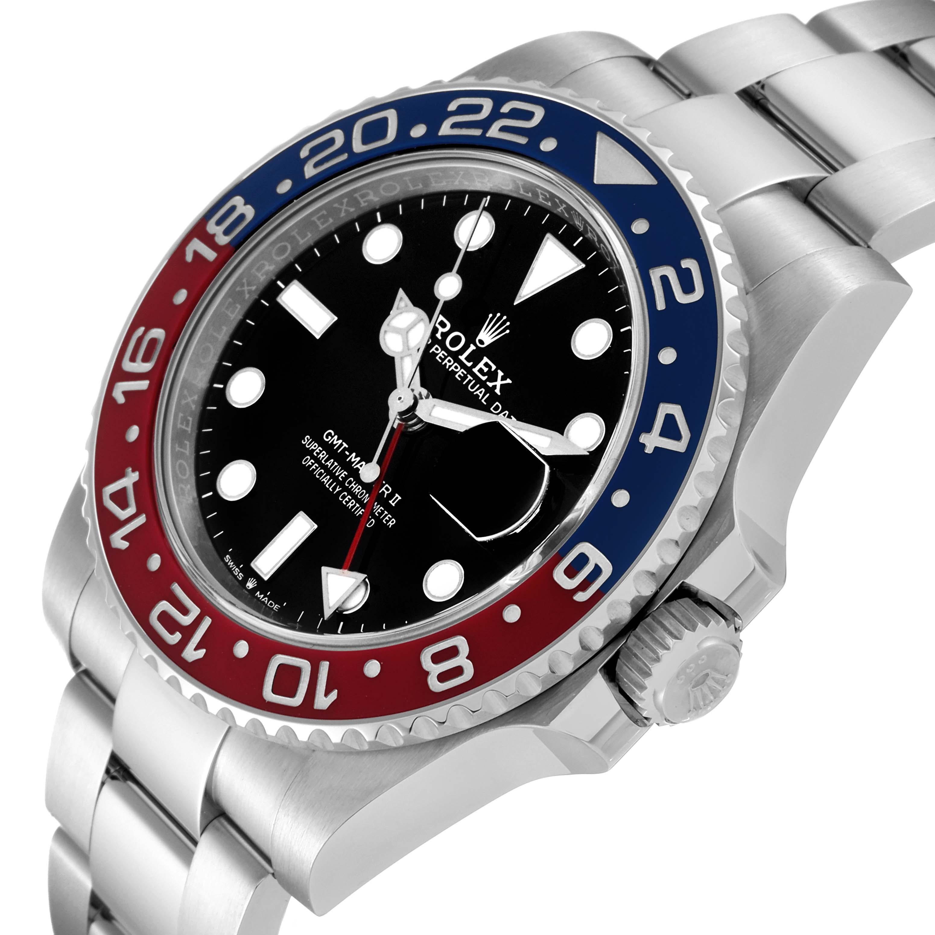 Rolex GMT Master II Blue Red Pepsi Bezel Steel Mens Watch 126710 For Sale 3