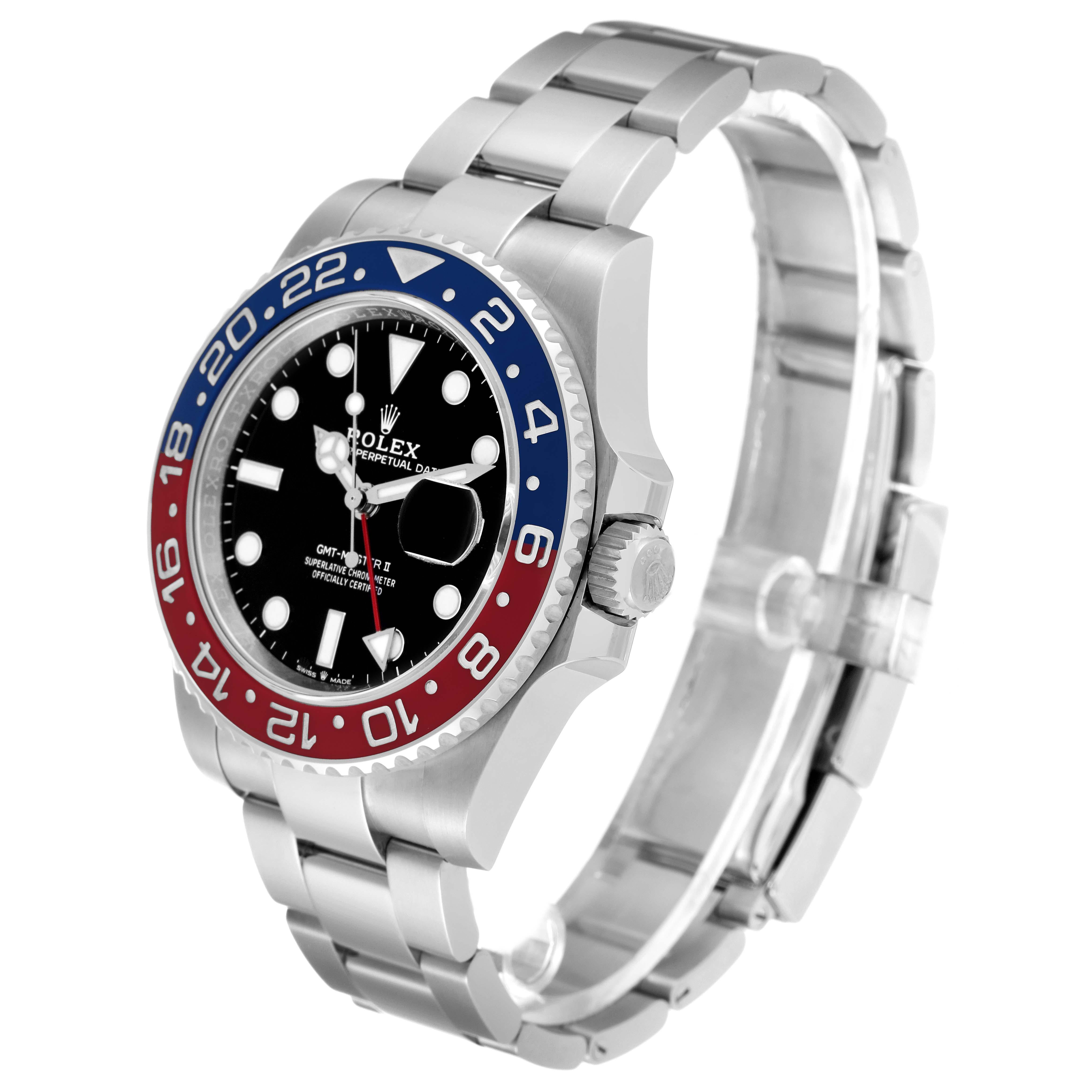 Rolex GMT Master II Blue Red Pepsi Bezel Steel Mens Watch 126710 Unworn 5