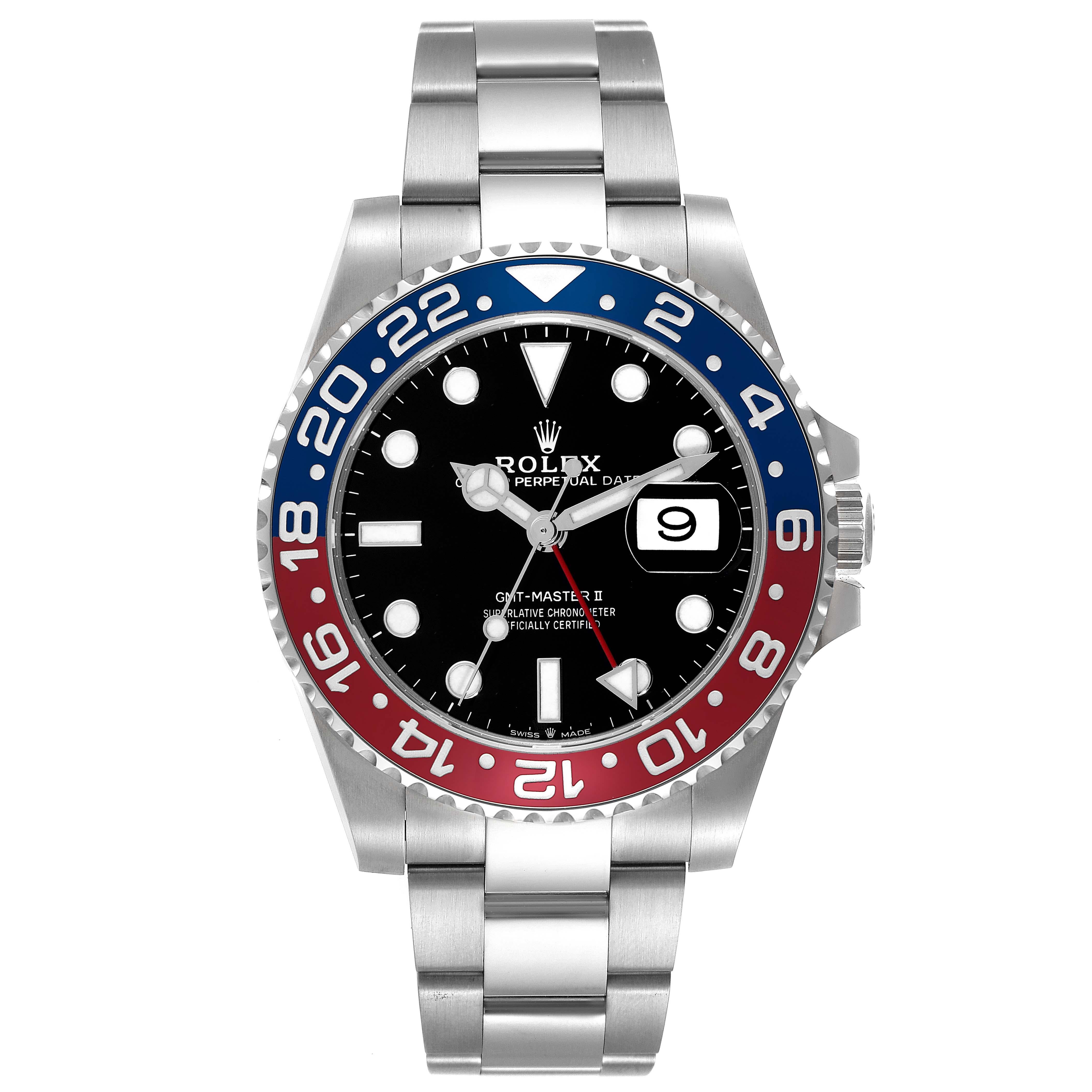 Rolex GMT Master II avec lunette Pepsi bleue et rouge, montre pour hommes 126710 non portée 2