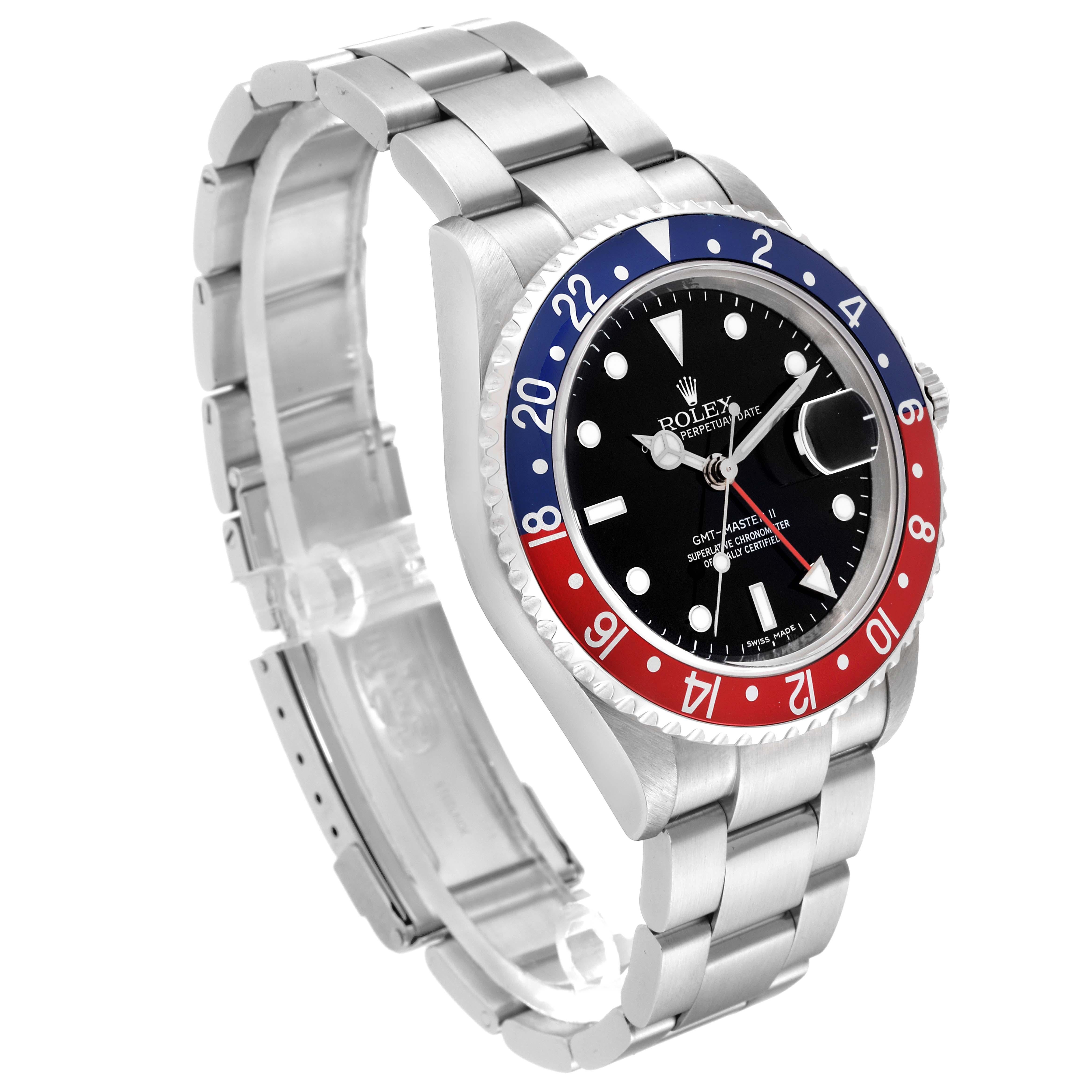 Rolex GMT Master II Blue Red Pepsi Bezel Steel Mens Watch 16710 Box Papers 7