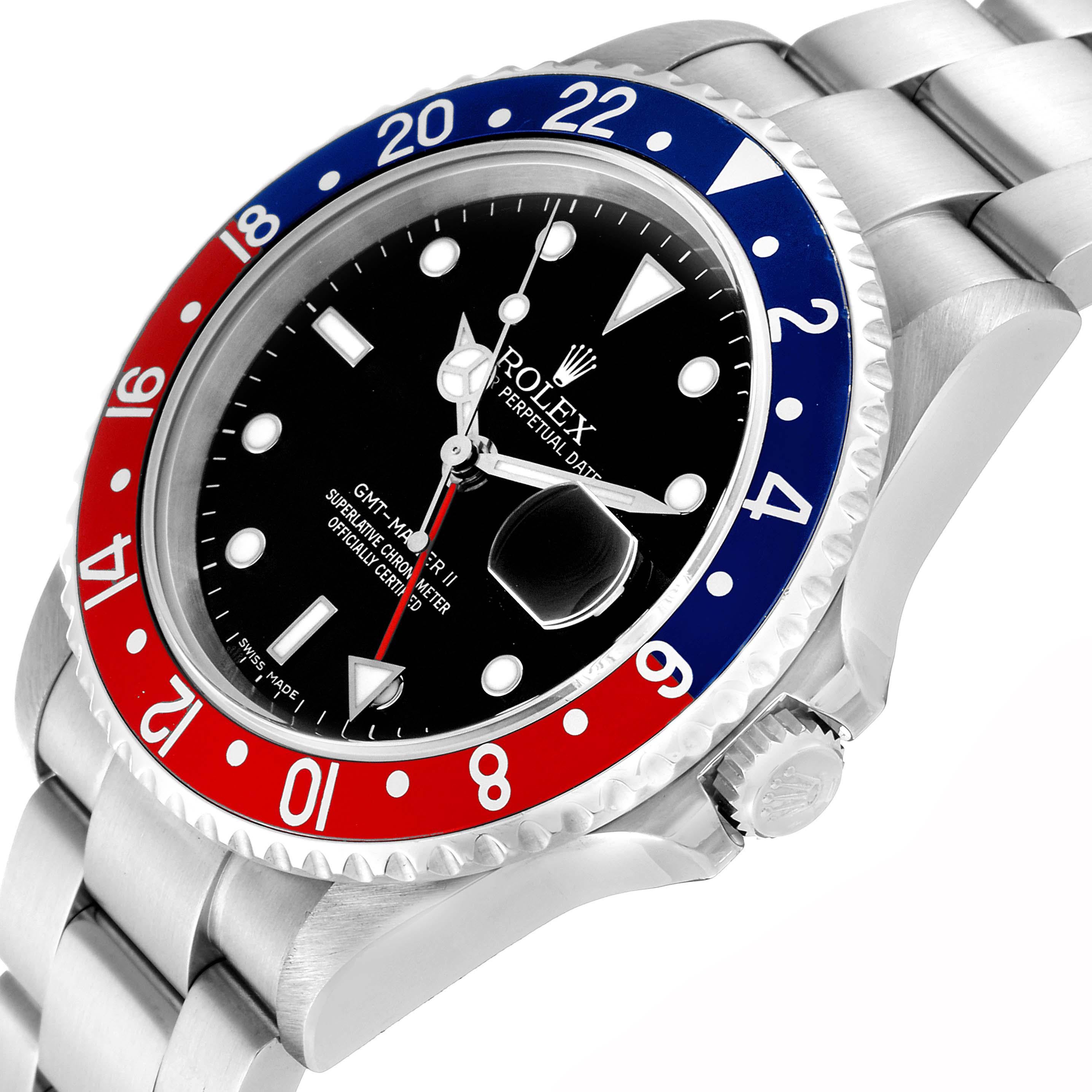 Rolex GMT Master II Blue Red Pepsi Bezel Steel Mens Watch 16710 Box Papers 2