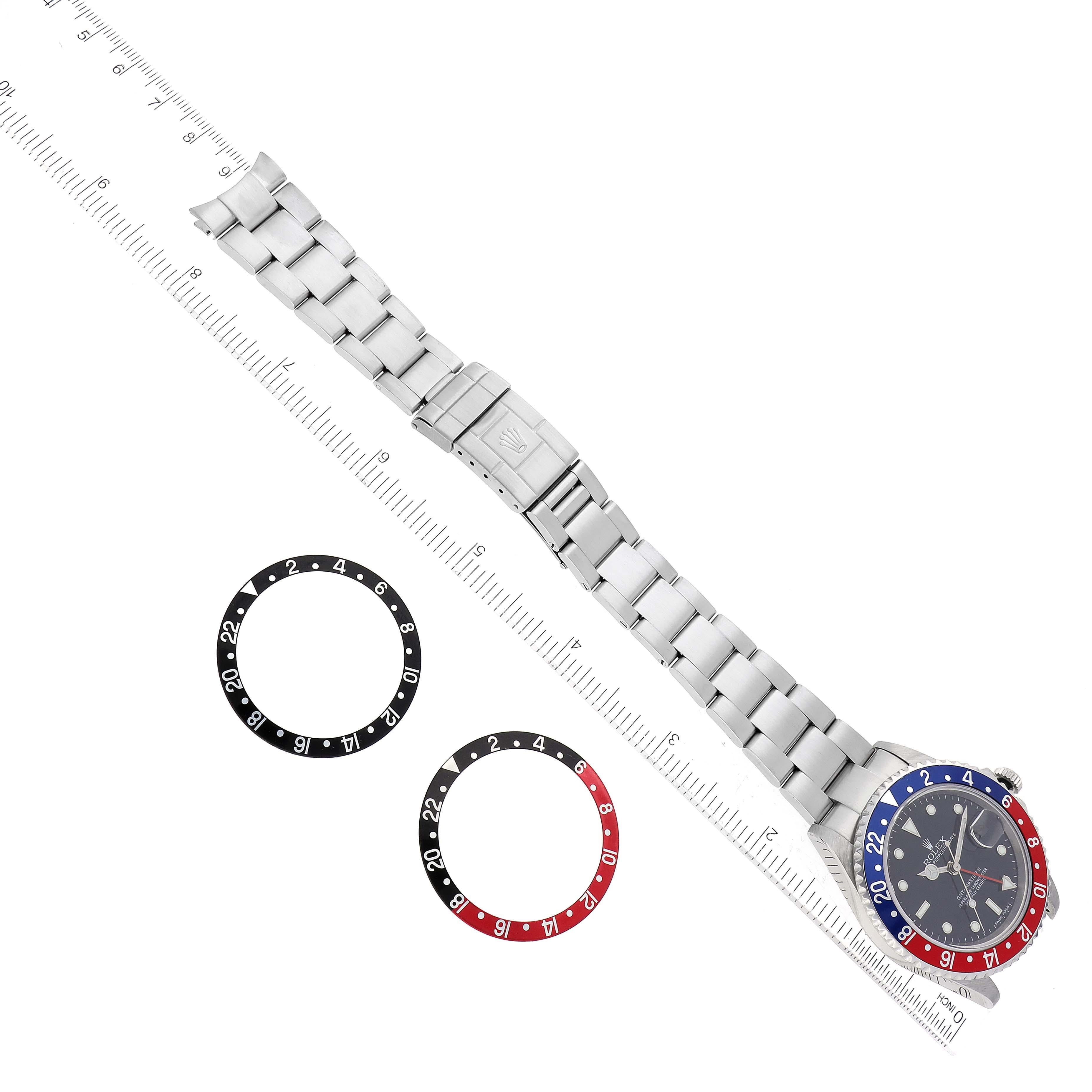 Rolex GMT Master II Blue Red Pepsi Bezel Steel Mens Watch 16710 Box Papers 4